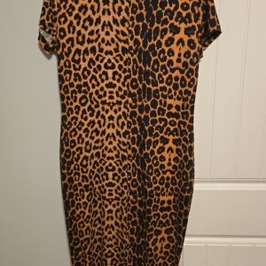 SHEIN Curve Orange and Black Animal Print Top